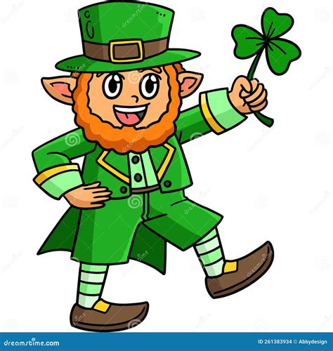 Saint Patricks Day Leprechaun Shamrock Clipart Stock Vector Illustration Of Colored Happy