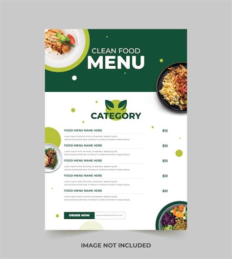 Premium Vector Restaurant Menu Poster With Food Print Template