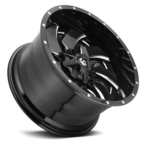 Fuel® D239 Cleaver 2pc Cast Center Wheels Gloss Black With Milled