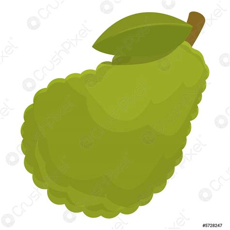 Green Jackfruit Icon Cartoon Vector Organic Fruit Stock Vector