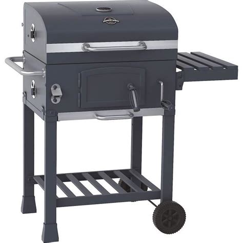 Jamestown JAXON Barbecue à charbon avec bac à charbon réglable en