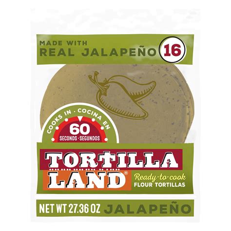 Tortillaland Ready To Cook Jalapeno Flour Tortillas 16 Count Walmart