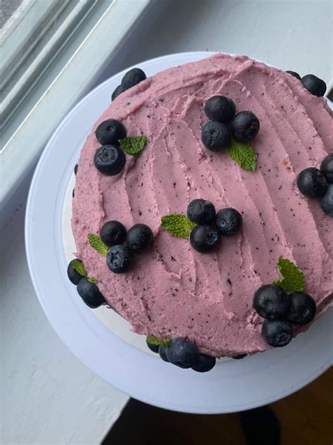 Blueberry Cake Blueberry Frosting Blueberry Cake Vanilla Sponge Cake