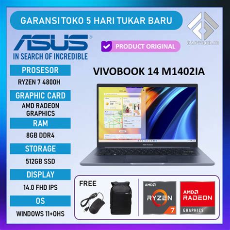 Jual Asus Vivobook M Ia Ryzen H Gb Gb Full Hd Ips Win