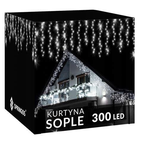 LAMPKI SOPLE 300 LED ZEWNĘTRZNE CHOINKOWE FLASH KURTYNA GIRLANDA