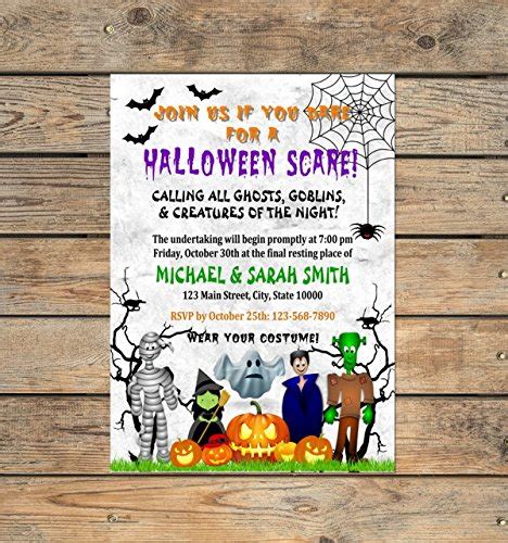 Custom Halloween Party Invitations Personalized Halloween Bash Birthday Party