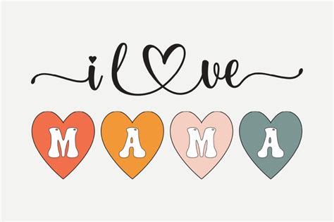 I love mama typography sublimation