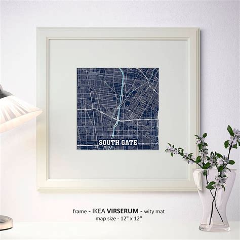 South Gate California Map Print South Gate Square Map Poster Etsy