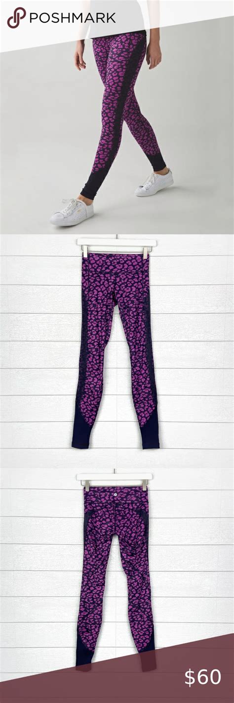 Lululemon Drop It Like Its Hot Tight Legging Pink Cheetah Print Mesh Pink Cheetah Print