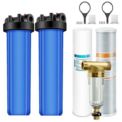 3 Stage 20 Inch Whole House Water Filter Housing Spin Down System With