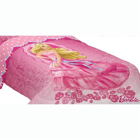 Mattel Barbie Twin Bed Comforter Walking On Roses Bedding