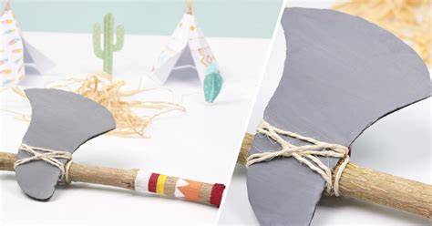 Indian Tomahawk Axe Diy Tutorial For Kids Petit Fernand