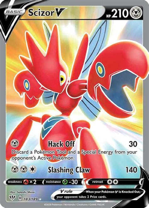 Scizor V 183 189 Darkness Ablaze Full Art Ultra Rare Shady Bloom