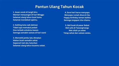 Pantun Ulang Tahun Lucu Kocak Dan Seru