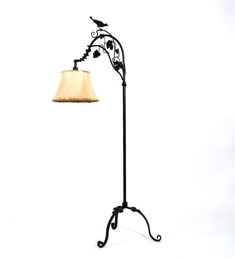 Lot A Wrought Iron Adjustable Floor Lamp First Half 20th Century