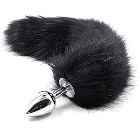 Plug Anal De Aco Inoxidavel Cauda Rabo Raposa Preto Fetiche