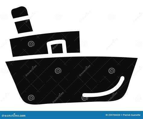 Minimalistic Black Boat Icon Stock Vector Illustration Of Blue