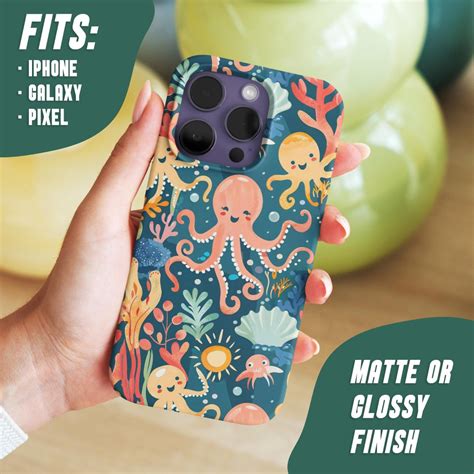 Octopus Phone Case Cute Ocean Lover Design Summer Beach And Sea Life Theme Perfect For Tropical