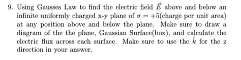 Solved Using Gausss Law To Find The Electric Field E Above And Below