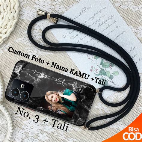 Jual CNF CUSTOM SOFTCASE GLAS KACA KILAU FOTO NAMA TALI For OPPO