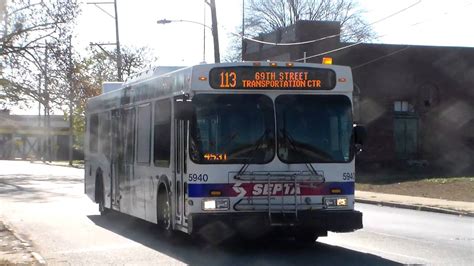 Septa Bus New Flyer D40lf 5940 On Route 113 Pt2 Youtube