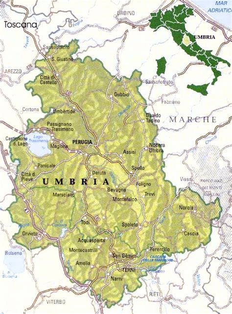 Tour Umbria - Map of Umbria, Italy