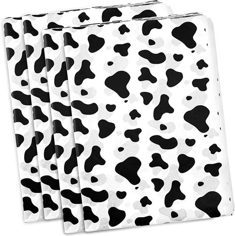 Hi Sasara 100 Sheets Cow Print Tissue Paper Bulk Cow Print Tissue Paper For T