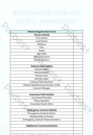 Optimizing Vehicle Management With An Efficient Form Excel Template