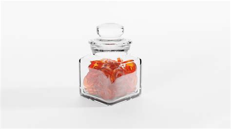 Glass Jar With Orange Gumdrops 3D Model TurboSquid 1991616