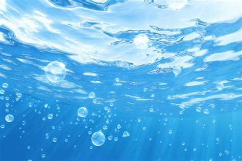 Premium Photo Underwater Scene With Bubbles And Water Surface Underwater Background