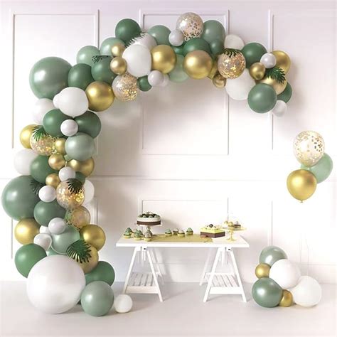 Arco Palloncini Verdi Oro Ghirlanda Palloncini Verdi Bianchi Oro Kit