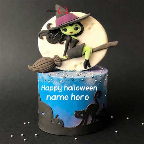 Halloween Witch Birthday Cake with Name - Name Birthday Cakes - Write ...