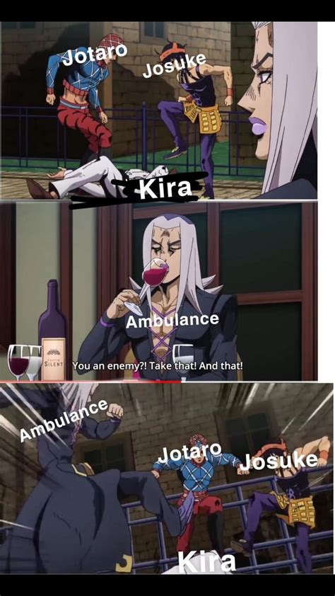 Ending Of Part 4 In A Nutshell Abbacchio Joins The Kicking Jojo Memes Jojo Bizzare