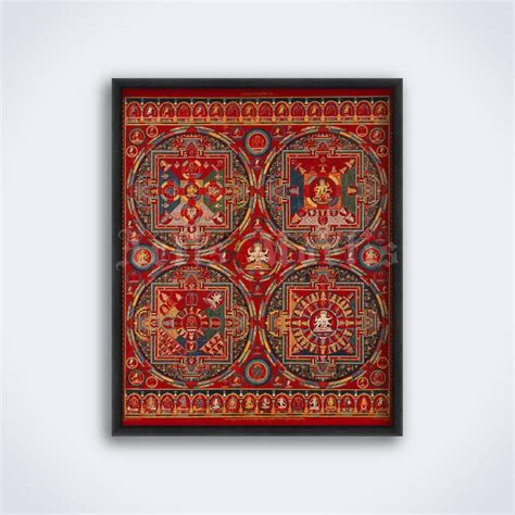 Mandalas of the Vajravali Cycle Vintage Tibetan Art, Buddhism Print ...