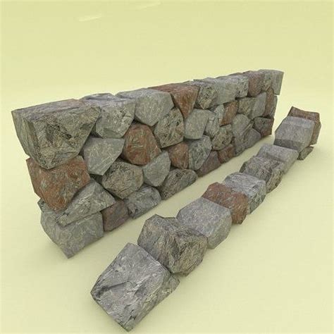 Low Poly Stone Wall Segment 3d Model Cgtrader