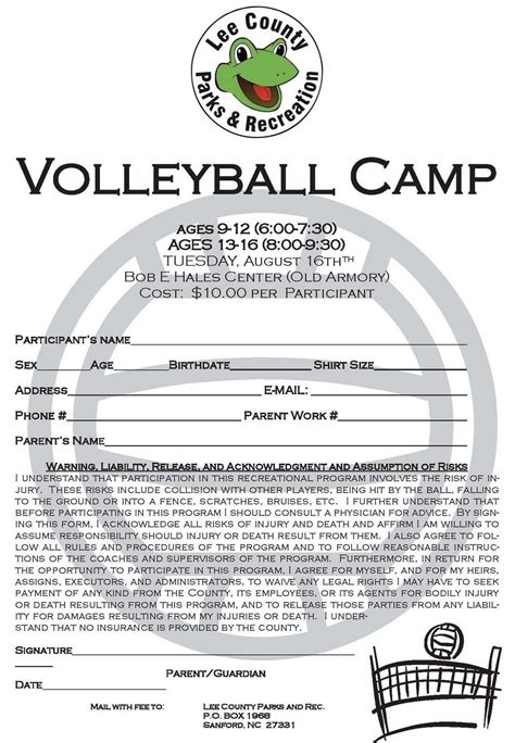 Volleyball Team Registration Form