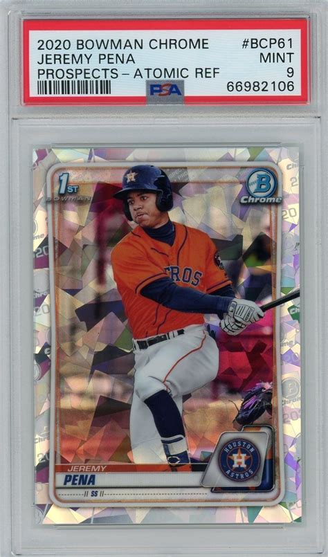 Bowman Chrome Jeremy Pena Rookie Atomic Refractor Bcp Psa