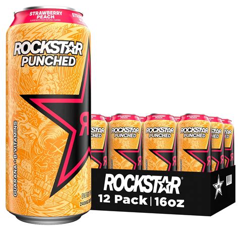 Rockstar Punched Strawberry Peach Oz Count Walmart