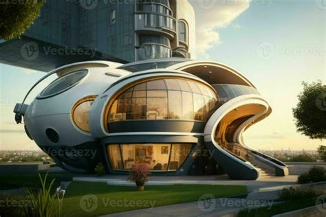 House In Trendy Futurism Style Pro Photo Stock Photo At Vecteezy