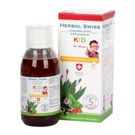 Herbal Swiss Kid Lándzsás útifű Kakukkfű étr k fol 150ml Kulcs Patikák