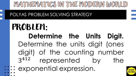 Determine The Units Digit Youtube