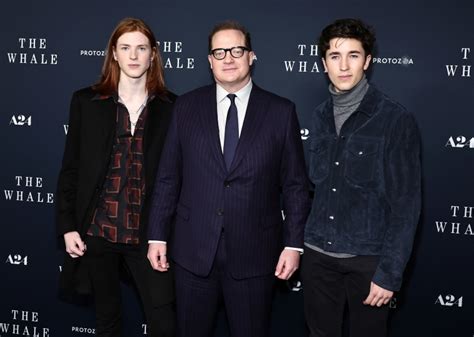 Brendan Fraser And Sons Holden, Leland At 'The Whale' Screening