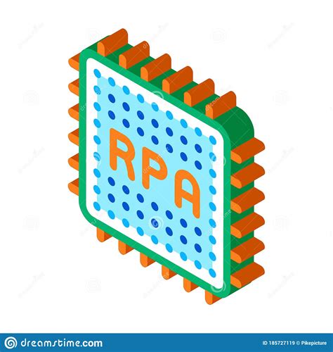 Rpa Chip Isometric Icon Vector Illustration Stock Vector Illustration