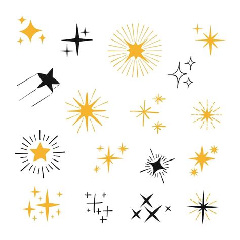 Premium Vector Hand Drawn Sparkling Stars Collection