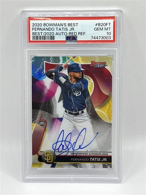 2020 Bowmans Best Fernando Tatis Jr Red Refractor Auto 10 PSA 10 Pop