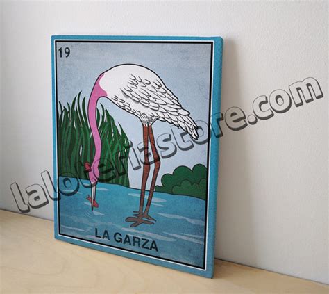 Canvas 8x10 La Garza Loteria Card Stretched And Ready To Etsy