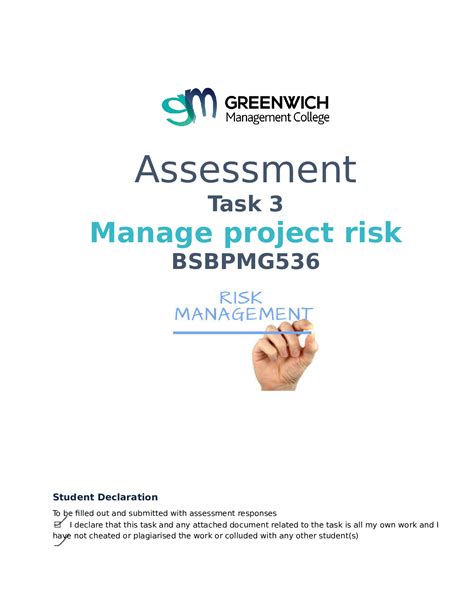 Assessment Task Manage Project Risk Bsbpmg Risk Management