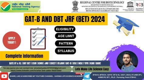 Dbt Bet Jrf And Gat B Complete Information Eligibility