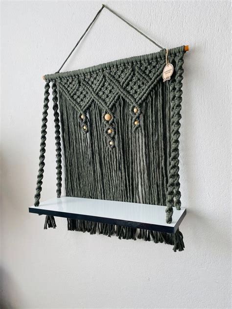 Macrame Wall Hanging Shelf Boho Indoor Rope Plant Hanger Flower Pots