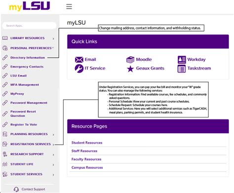 myLSU Portal: Overview of Applications (Students) - GROK Knowledge Base